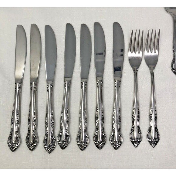 18 Pcs United Silver Co Acadia Stainless Flatware Replacement Forks Spoons Knive - Picture 4 of 9